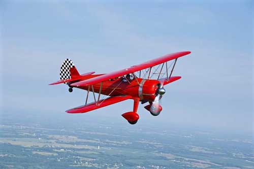 The Stearman in flight