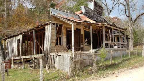 The remains of one of Rush's mercantile buildings