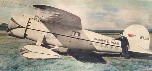 Wiley Post and the “Winnie Mae,” that later crashed in Alaska