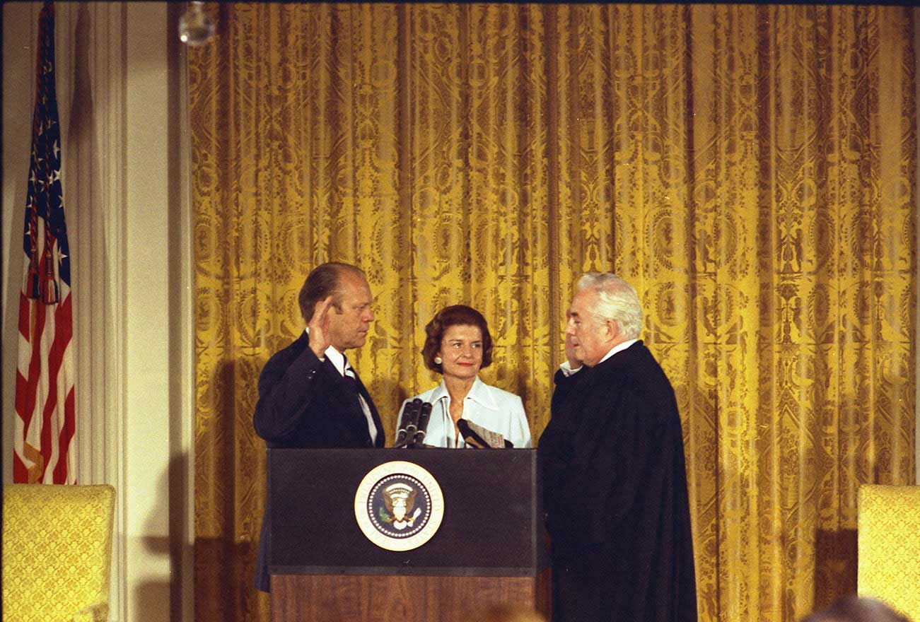 Gerald Ford takes the oath of office