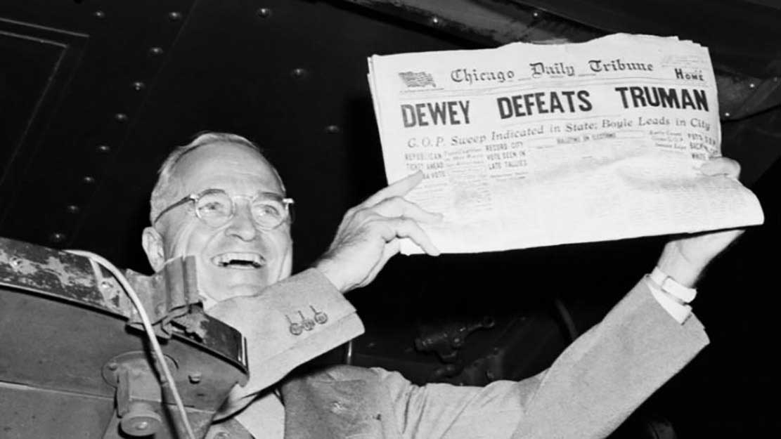 printed a headline proclaiming Dewey’s victory