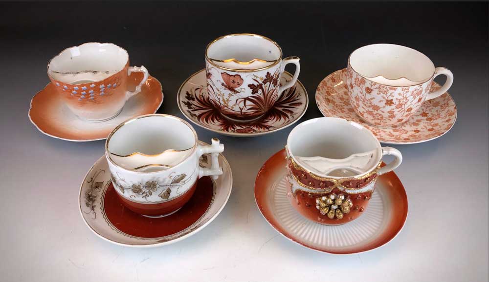 Antique Victorian mustache cups