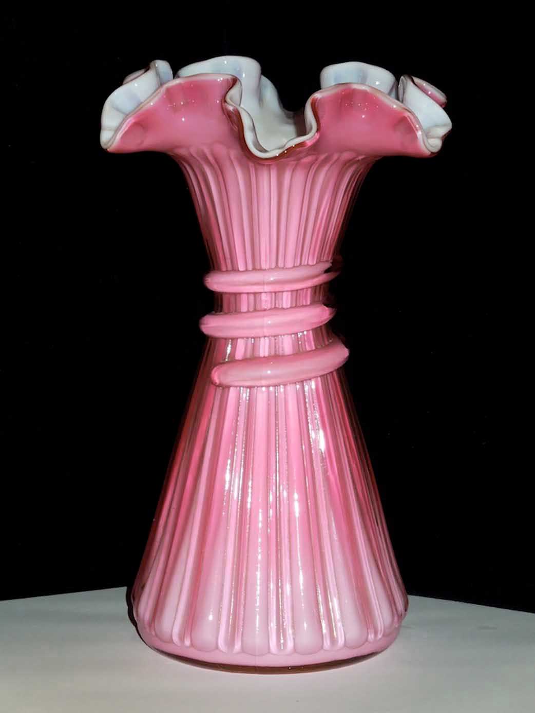 Fenton Wild Rose Wheat Vase