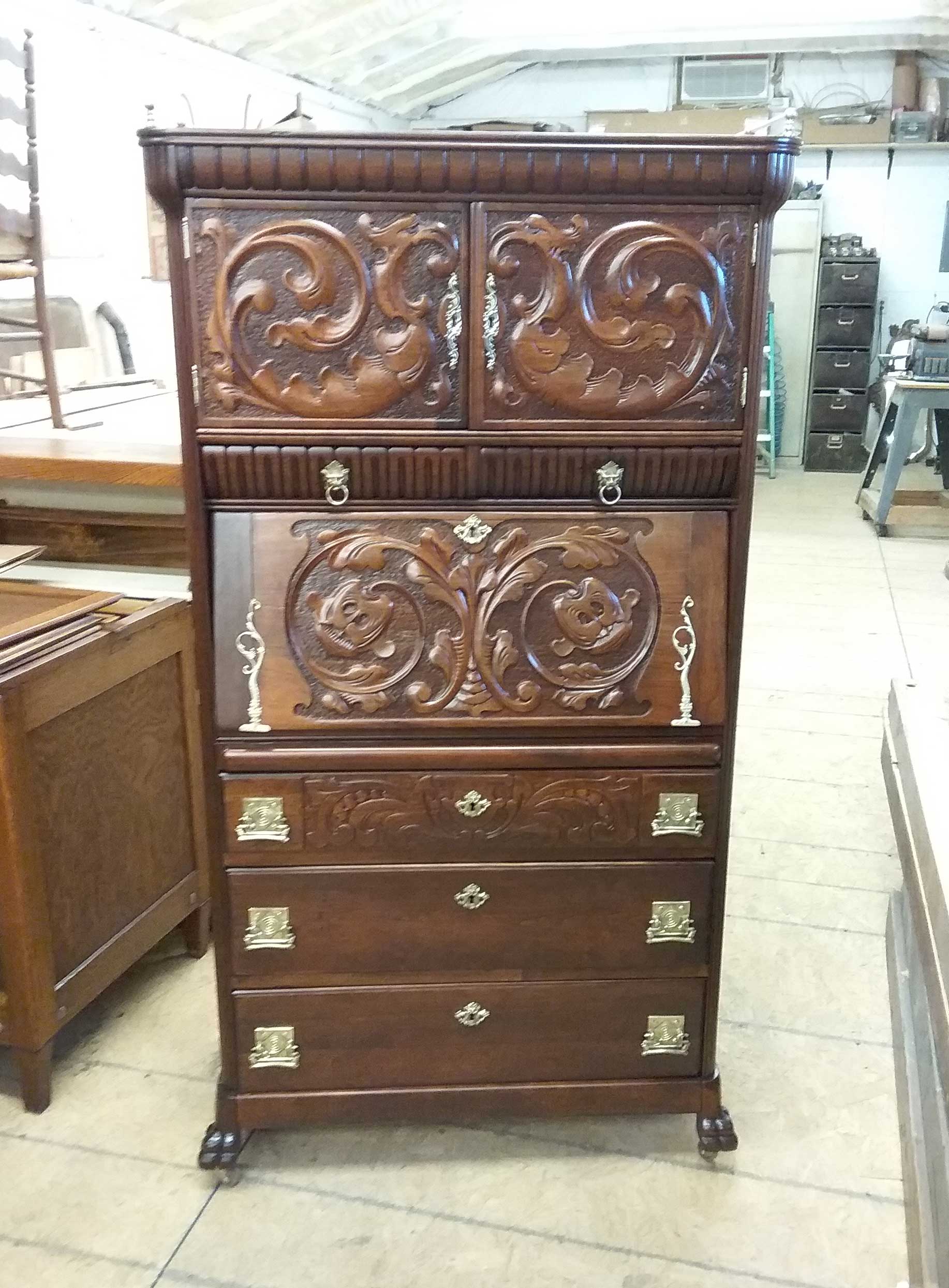 restored oak secretary