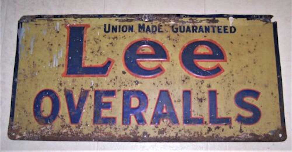 metal sign for Lee Jeans