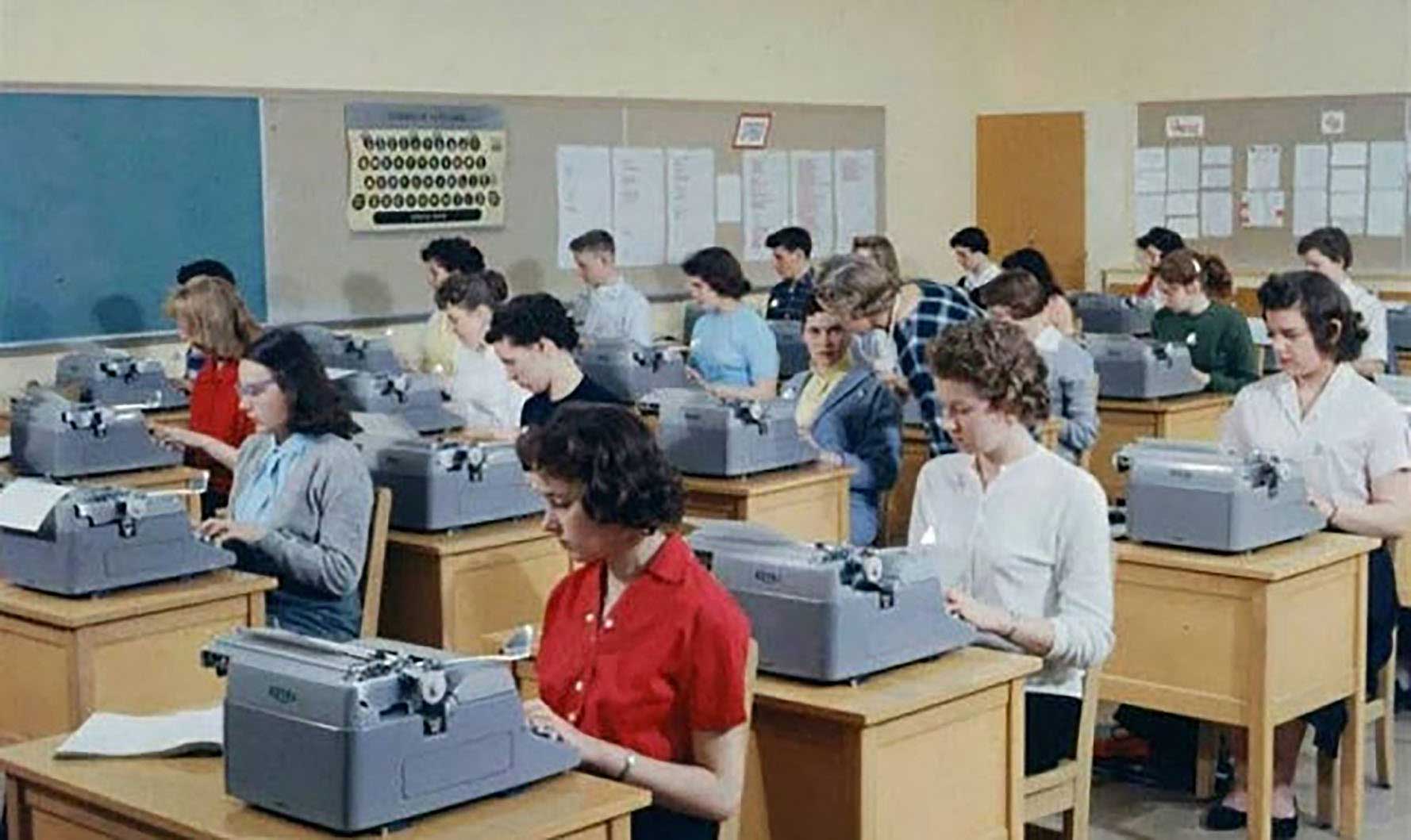 Keyboarding classes were offered at most public school
