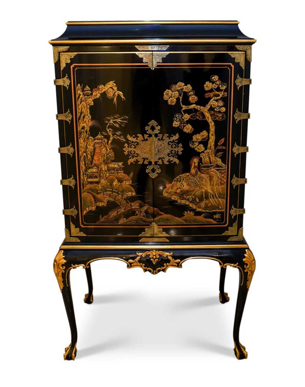 “Karges” Queen Anne style lacquered cabinet