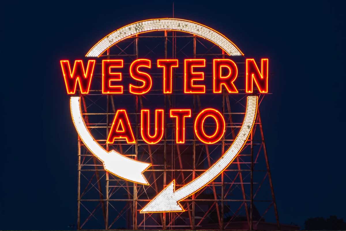 Western Auto neon sign