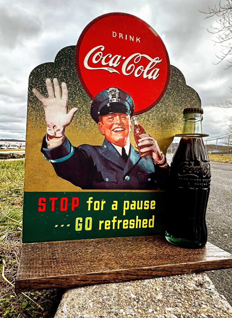 This vintage Coca-Cola display
