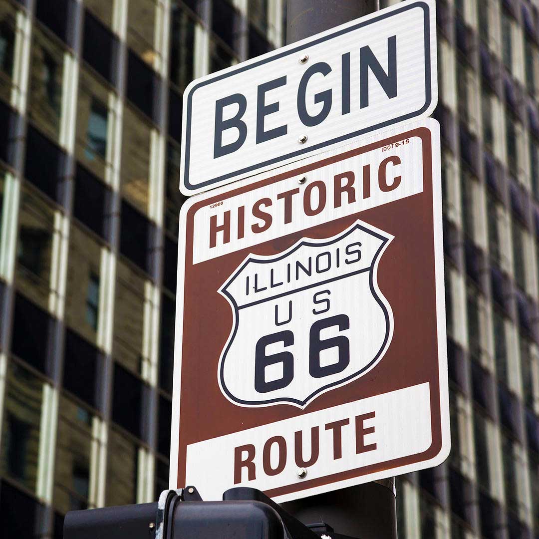 Route 66 Begin Sign